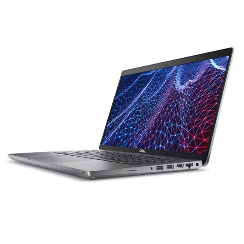 La computadora portátil Dell Latitude 5430 – 14″, equipada con un procesador Intel Core i5-1235U y con Windows 10 Pro, está abierta sobre un fondo blanco.