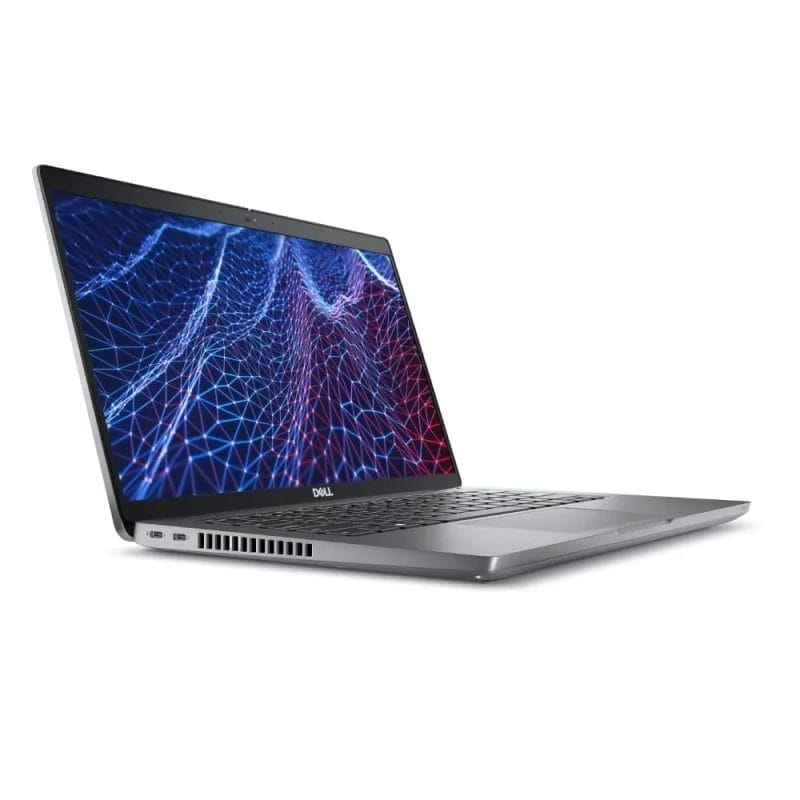 La computadora portátil Dell Latitude 5430 de 14 ″ con Intel Core i5-1235U está abierta sobre un fondo blanco.