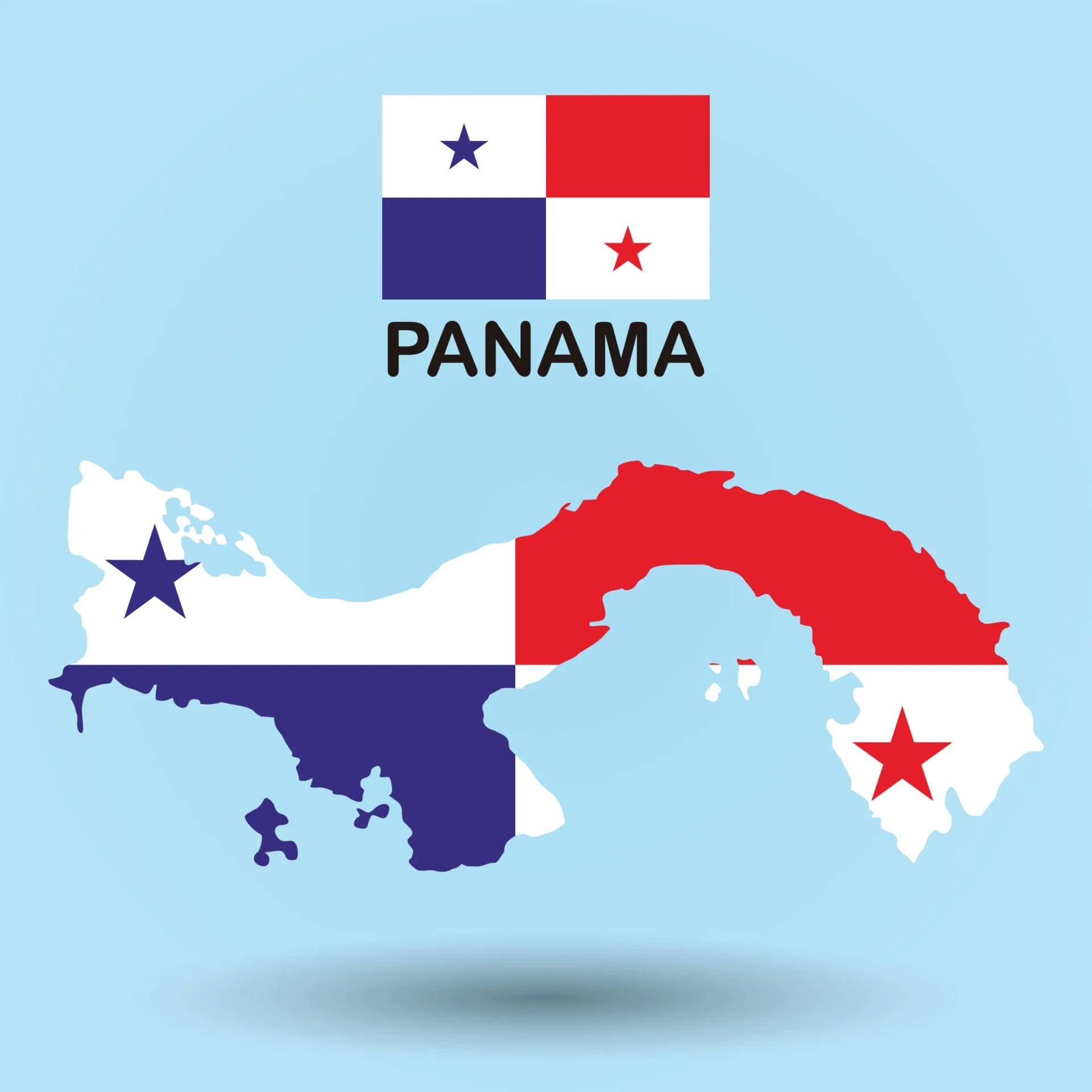 El mapa de Panamá y la bandera de Panamá nos muestran.